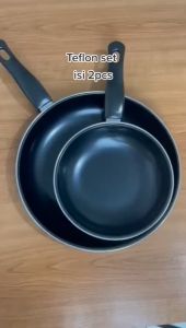 BMW FRYPAN SET ISI 2 PCS / FRY PAN SET NON STICK TEPLON WAJAN / TEFLON MASAK