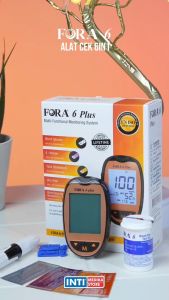 FORA 6 - Alat Cek 6in1 Gula Darah + Kolesterol + Asam Urat + B-Keton + Hemoglobin + Hematokrit | Blood Glucose Cholesterol Uric Acid B-Ketone HB Hematocrit Multicheck Monitoring System