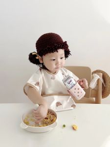 Waterproof Baby Apron Breathable Short Sleeve Eating Apron Child Mealtime Bib Korean Style Polyester Fiber Cartoon Pattern