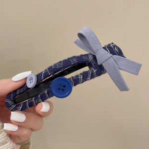 Red Plaid Butterfly Knot Hair Clip Duckbill Hair Holder Simple One-Word Hair Clip Back of Head Bun Hair Accessories