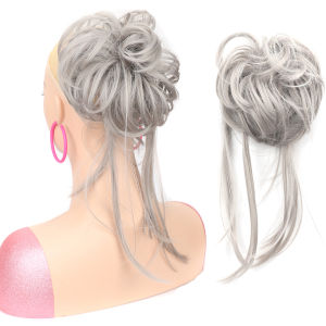 Messy Bun Hair Scrunchie With Long Tassel Strands Fluffy Curly Chignon Synthetic Hair Donut For Women Daily Hairstyle
