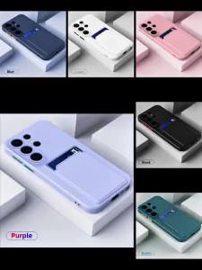 Sunward | For Samsung Galaxy S26 S20 S24 S22 S21 S25 Ultra Plus FE S25Edge A57 A36 A17 Luxury Wallet Card Holder Slot Silicone Phone Case