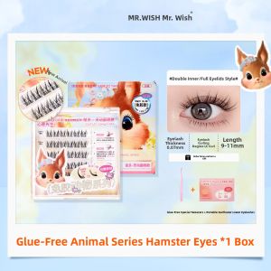 Natural Looking Animal Series False Eyelashes Glue Free Easy to Use Beautiful Mouse Bird Chirp Fox White Mr.Wish Beauty Tools