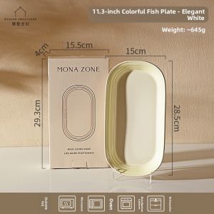 MODERN SWEETHOME | Rectangular Large Ceramic Serving Platter for Fish