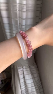 Vòng Tay Strawberry Quartz Hợp Mệnh HỏaThổ Khóa Bạc 925 Cao Cấp - Thu Hút Tình Yêu Cân Bằng Cảm Xúc Tăng Sự Tự Tin -Bluegems