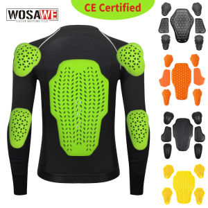 WOSAWE | WOSAWE CE Level 1/2 Motorcycle Jacket Insert Armor Back Protector Soft Shoulder Elbow Chest Pads Rider Armor Coat Accessories