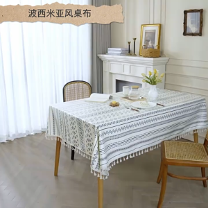 Khăn trải bàn vải lanh Bohemian chống thấm nước và dầu khăn trải bàn không nhăn trang trí bàn trà bàn ăn