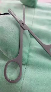 2 In 1 Eyebrow Trimming Scissors With Built-in Comb 1Pc Portable Makeup Accessory For Eyebrow Grooming