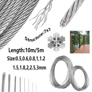 1 Roll 0.5-3mm Diameter 7X7 Structure 304 Stainless Steel Wire Rope Thin Cable Softer Fishing Lifting Cable