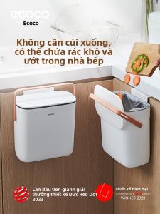 ecoco | Covered Kitchen Waste Bin Wall Mounted