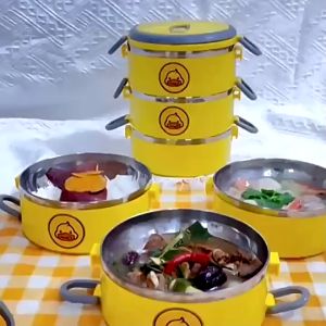 ปิ่นโตสเเตนเลส กล่องใส่ข้าวเข้าไมโคเวฟได้ 2ชั้น/3ชั้น/4ชั้น พกพาสะดวก