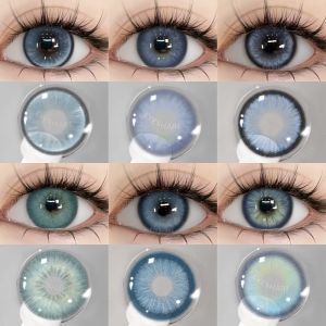 EYESHARE 1pair Blue Color Contact Lenses For Eyes Colored Lenses Blue Lenses Natural Colorful Contact Lens Yearly Use