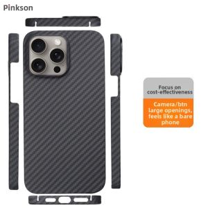 pinkson | Business Light Ultra-thin Full-coverage Matte Magnetic Kevlar Aramid Fiber Carbon Fiber Phone Case