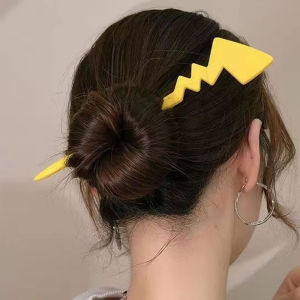 Creative Yellow And Black Lightning Hairpin Cute Updo Headpiece Hairpin Simple Back Of The Coiled Hair Accessory