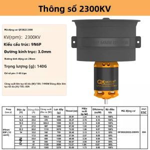 QX-MOTOR | Cụm quạt hút đẩy EDF 64mm cho máy bay mô hình cánh bằng