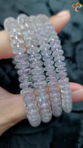 Premium Grade Icy Lavender Amethyst Abacus Rondelle Bracelet
