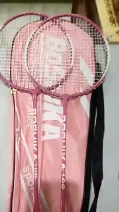 Complete 2Pcs Badminton Racket Set Durable Light Alloy Frame Soft Foam Shock Absorbing Grip Adjustable String Tension Beginner Racquet for Student Family Outdoor Casual Training with Shuttlecocks Storage Bag
