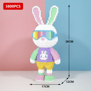 3D Candy Rabbit Colorful and Cute Rabbits Building Blocks Adult High Difficulty Assembly Kids Educational Toys Birthday Gift
