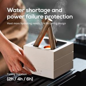 280ml Simulated Flame Aroma Diffuser Bonfire Air Humidifier Ultrasonic Cool Mist Maker Fogger LED Essential Oil Lamp Diffuser