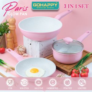 PARIS FRY PAN Panci Glow Frying pan Gohappy GHP05 Wajan Sehat FRYPAN BPA-FREE