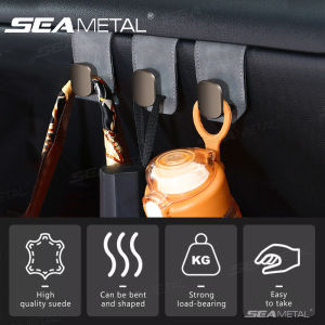 SEAMETAL Car Double Hook 15KG Load-bearing Holder Leather Storage Hook Car Interior Accessories