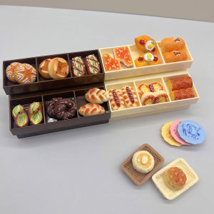 Mô Hình Bánh Mì Micro Food Toy Miniature Cake Dessert Model Realistic Display Toy for Children Role Play Scene Baking Supplies