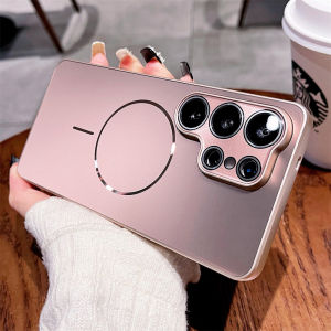 For MagSafe CD Aurora Phone Case For Samsung Galaxy S26 S24 Ultra S25 Plus S26 ULTRA Lens Protection Wireless Charge Back Cover