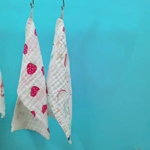 100% bông mật độ cao 6 6 Tầng 25*50 Khăn nhỏ bằng vải cotton giặt khăn vuông mềm khăn mặt cho trẻ sơ sinh và trẻ nhỏ khăn trẻ em