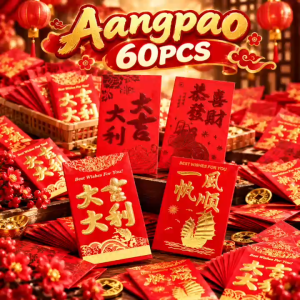 60PCS Angpao(Ampao) Red Envelope Chinese New Year Lucky Money Red Packet New YearThickened design