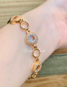 GELANG EMAS TITANIUM GOLD DAHLINA DONAT PERMATA XUPING ANTI KARAT WANITA 2024