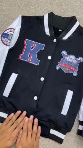 KAY Jaket Baseball Varsi Anak Inisial A-Z Laki Laki Perempuan Umur 3 4 5 6 7 8 9 10 11 12 13 Tahun