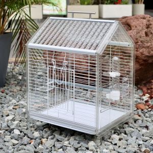 Acrylic Bird Cage Villa Top Assembly Display Caged Outdoors Parrot Quaker Duck Metal Material Pet Food And Supplies