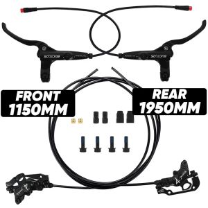 BUCKLOS 4-Piston Bike Hydraulic Brake Power Off E-Bike Electric Scooter Disc Brake 1150mm 1950mm MTB Bicycle Brake Cycling Parts