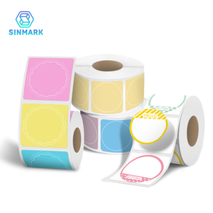 Colorful Circular Label Adhesive Paper Thermal Sticker Suitable for SINMARK Phomemo Portable Printer