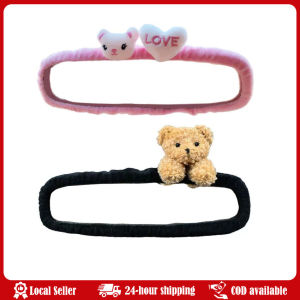 Cute Bear Car Interior Rearview Mirror Cover Auto Rear View Protector Case Lamb/ Bow Tie Car Rearviews Covers For Car Styling Kawaii Hello Kittys Car Rearview Mirror Cover Cartoon Doll Sanrios Auto Interior Rearview Mirror Case Decor Accessories Women