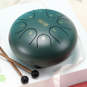 Hluru Glucophone Steel Tongue Drum 6 Inch 8 Notes Key D5 Ethereal Drum Tone Drum Percussion Children Musical Instrument
