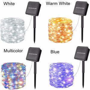 Outdoor Solar String Light LED Fairy Garland Garden Yard Party Christmas Decoration Copper Wire Camping Lamp 7/12/22/32/42 M
