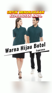Polo Shirt Polos Lengan Pendek Esperanza - Warna Hijau Botol