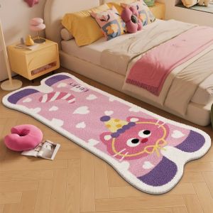 VIKAMA Cartoon Animal Runner Rug Warm Washable Entrance Hallway Doormat Bedroom Entrance Bedside Rug Home Decor
