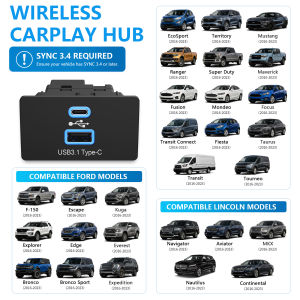 XUDA 2026 New For Ford OEM Carplay USB Hub Module Upgrade for Sync 3 Models HC3Z-19A387-F