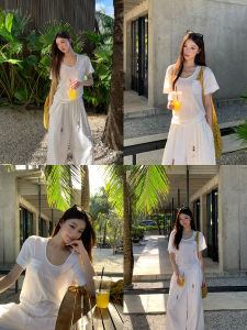 Summer Slim-fit Womens T-shirt White