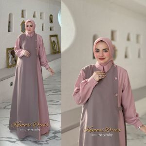 damla id gamis motif terbaru kekinian kombinasi simpel 2025 edisi kamari dress