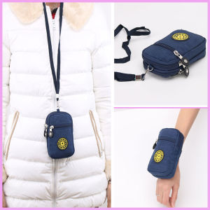 Small Size Elderly Mobile Phone Bag Halterneck Wrist Coin Purse Female Waterproof Arm Bag Kids Student Card Bag Free Lanyard
