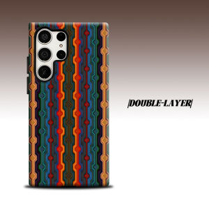 Retro Zigzag For Samsung Galaxy S26 S25 S24 A56 A36 Dual Layer Luxury Fashion Full Lens Protective Case