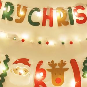 Dây cờ trang trí Noel dài 3m in màu sắc nét