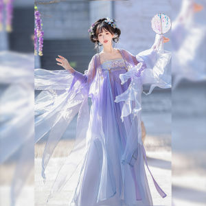 Liluoge Original [Unknown Spring] Tang Cheoko Skirt Womens Han Chinese Clothing Fairy Broken Sleeves Chinese Traditional Han Clothing Spring and Summer Embroider