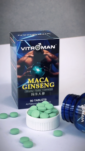 VITROMAN Maca Ginseng Pure And Potent Male Enhancement Pills Natural Ginseng And Maca Root - Powerful Hormone Booster - Helps Build Muscle Enhance Energy Boost Immune System Health Supplement