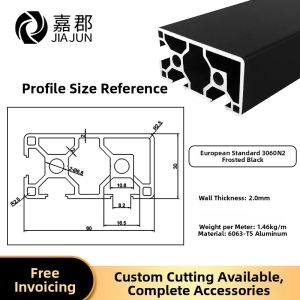 Two Sided Grooved Aluminum Profiles 3060N2