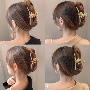 Korean Fashion Hair Clips for Women Metal Hair Clips Pearl Hairclips Flower Hair Pin Hairgrip Headwear Hairpin Girls Hair Ornaments Hair Accessories