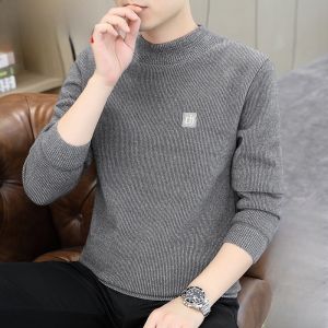 HENGYUANXIANG | Winter Thickened Fleece Lined Integrated Velvet Mens Sweater Trendy Hooded Neck High Fashion Casual Loose Fit Polyester Nylon